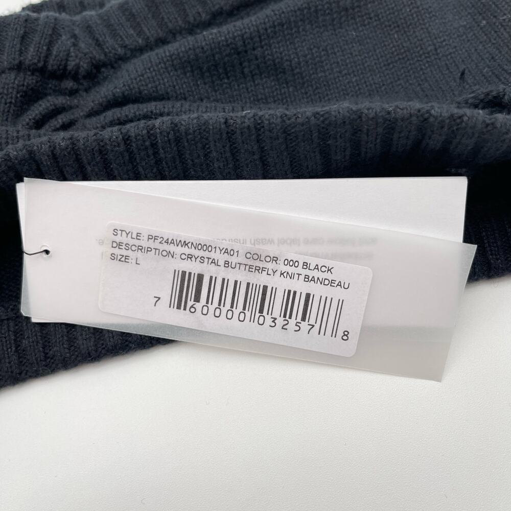 AREA | NWT Bandeau Top in Black Cashmere Knit Tube Top *Missing Butterfly* L - Picture 8 of 10